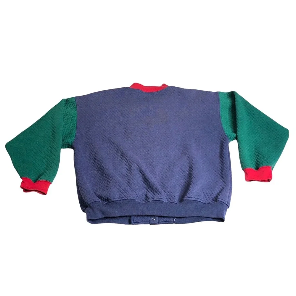 Vintage 80s Pacer Bomber Sweater Jacket Mens M Colorblock Varsity‎ Snap Front